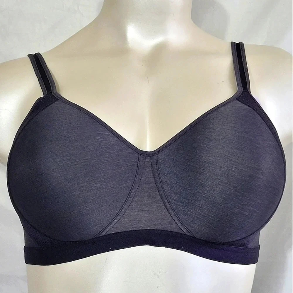 MEDIUM Hanes G507 HCX3 HBG7 X-Temp Foam Wireless Wire Free Sports Bra Black NWT